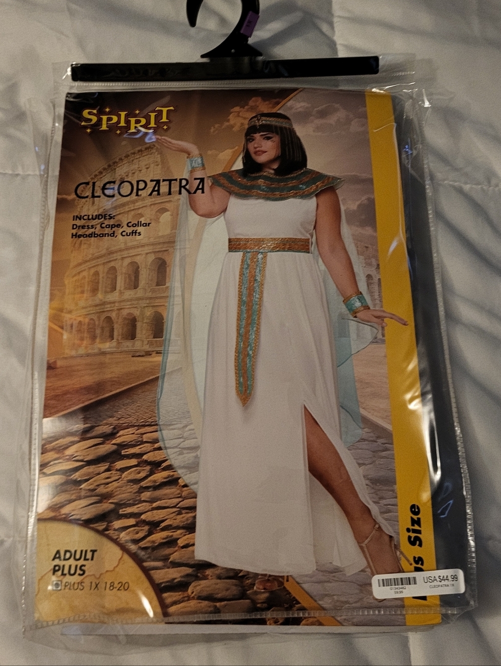 Spirit Cleopatra  Costume - White with Gold & Teal Accents